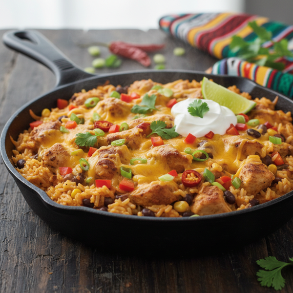 Creamy One-Pan Mexican Chicken and Rice Casserole recipe