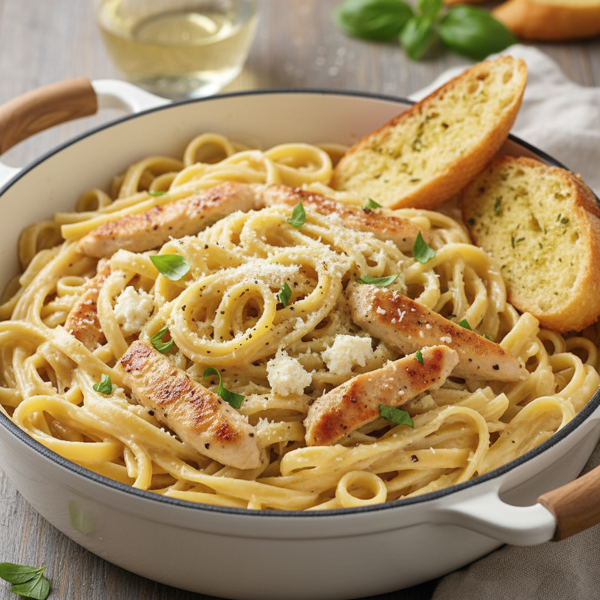 Creamy One-Pot Fettuccine Alfredo Delight recipe