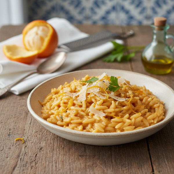 Creamy Orange Zest Orzo Risotto recipe