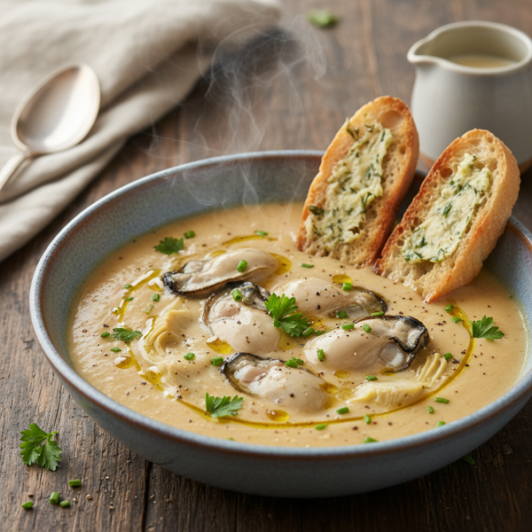 Creamy Oyster and Artichoke Bisque recipe