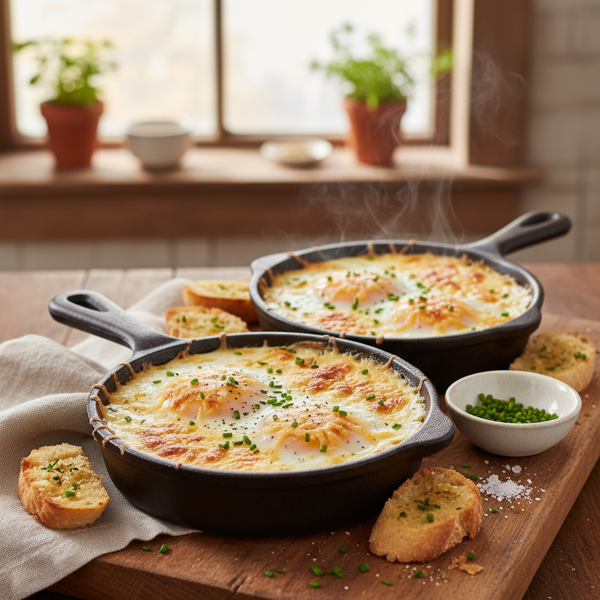 Creamy Parmesan Baked Eggs recipe