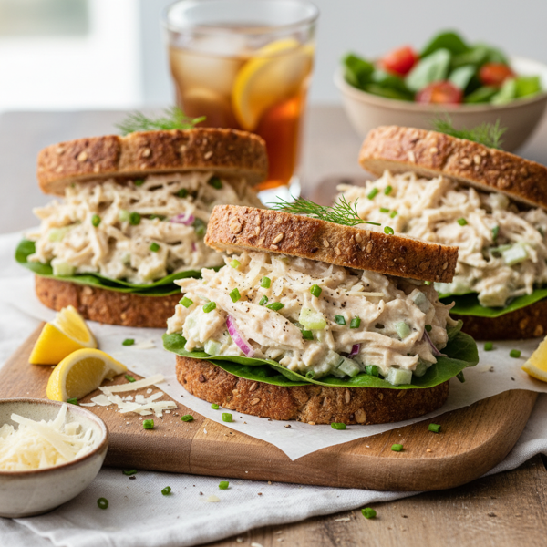 Creamy Parmesan Chicken Salad Sandwiches recipe