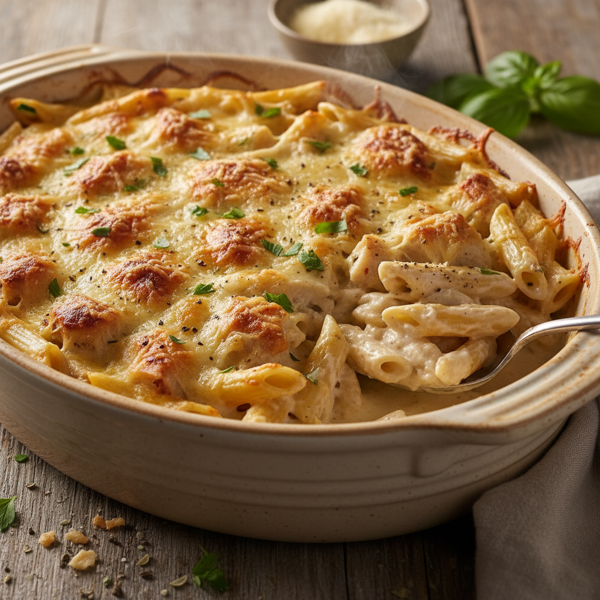 Creamy Parmesan Chicken & Penne Bake recipe