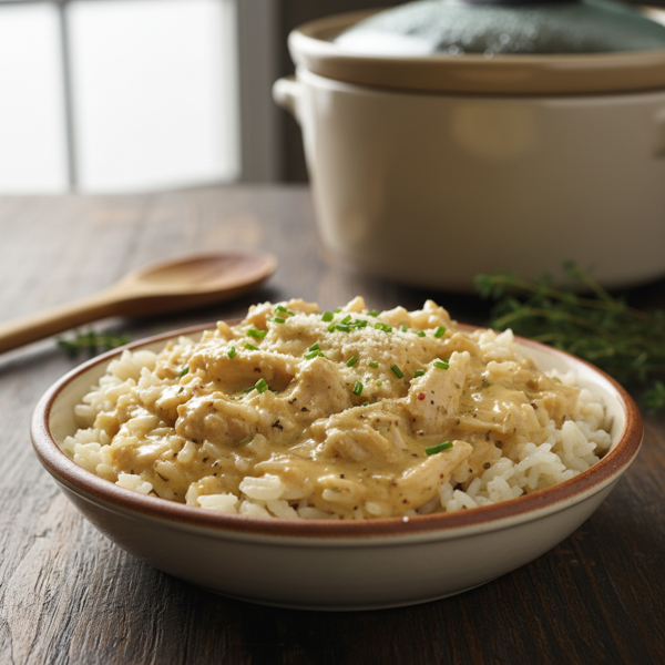 Creamy Parmesan Chicken with Rice (Crock Pot) recipe