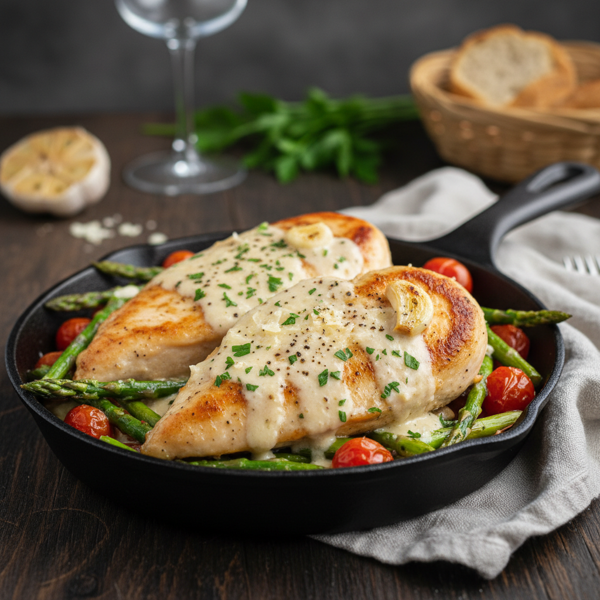 Creamy Parmesan Garlic Chicken Breasts recipe