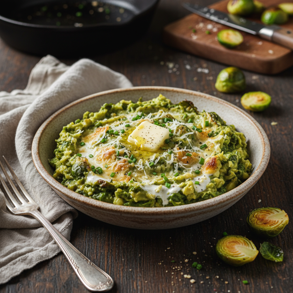 Creamy Parmesan Mashed Brussels Sprouts recipe