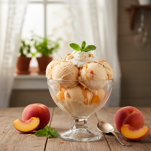 Creamy Peach Delight Ice Cream recipe