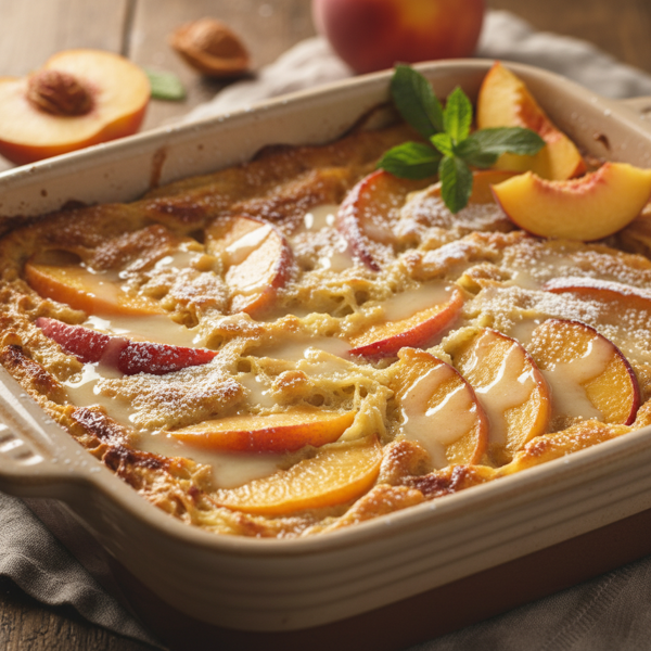 Creamy Peach Noodle Pudding recipe