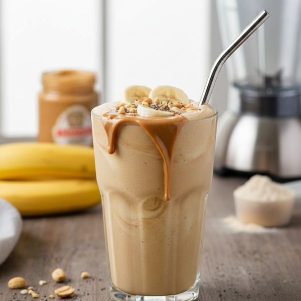 Creamy Peanut Butter Banana Protein Smoothie recipe