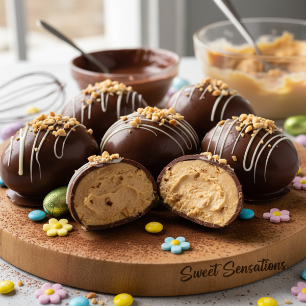 Creamy Peanut Butter Chocolate Easter Eggs recipe