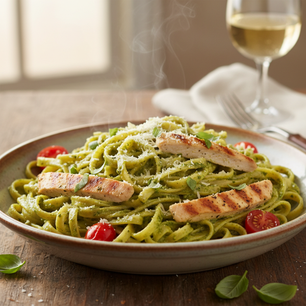 Creamy Pesto Alfredo Pasta recipe