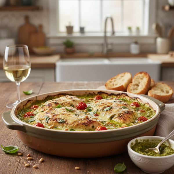 Creamy Pesto Chicken Bake recipe