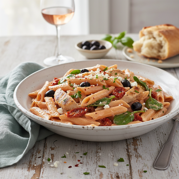 Creamy Pink Mediterranean Penne Delight recipe