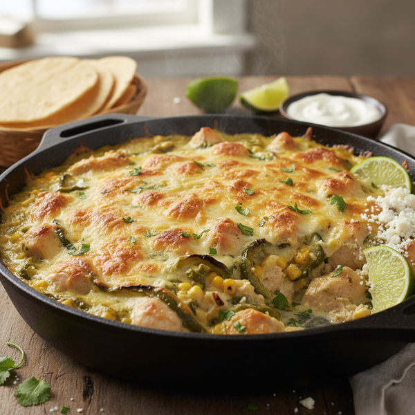 Creamy Poblano Chicken Bake recipe