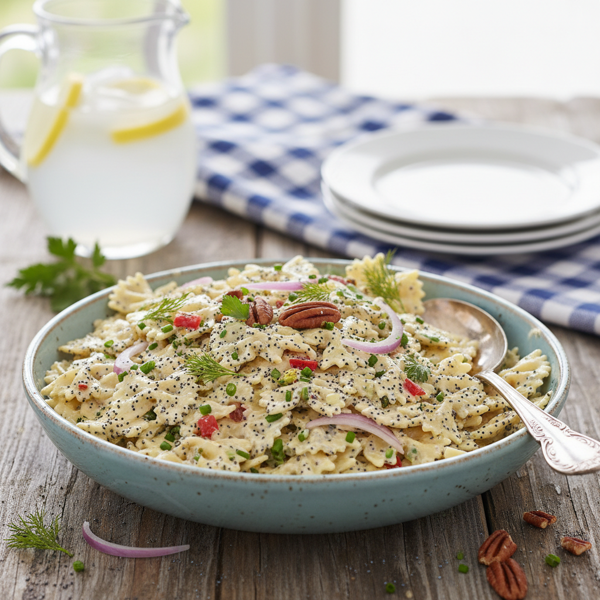 Creamy Poppy Seed Bow Tie Pasta Salad recipe