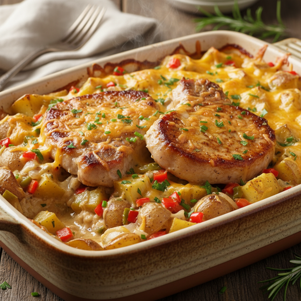 Creamy Pork Chop & O'brien Potato Casserole recipe