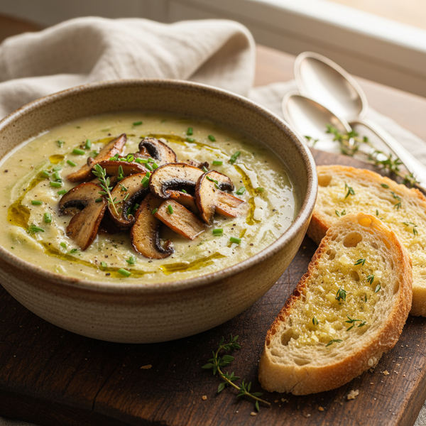 Creamy Potato Leek & Mushroom Medley Soup recipe
