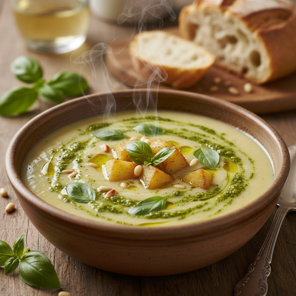 Creamy Potato and Pesto Delight Soup recipe
