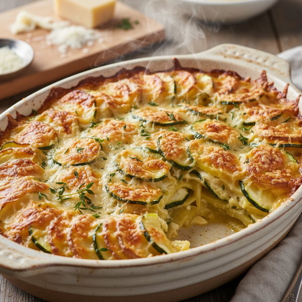 Creamy Potato and Zucchini Gratin recipe
