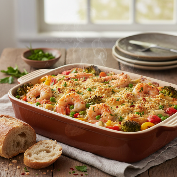 Creamy Prawn and Veggie Casserole Delight recipe