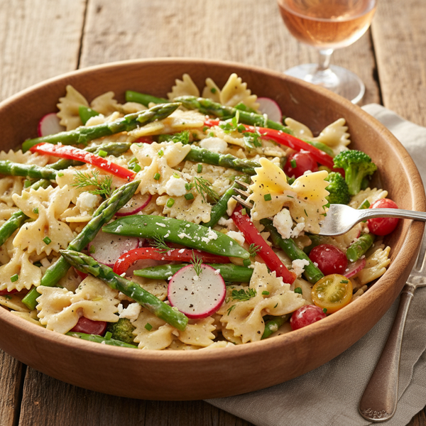 Creamy Primavera Bow Tie Pasta Salad recipe