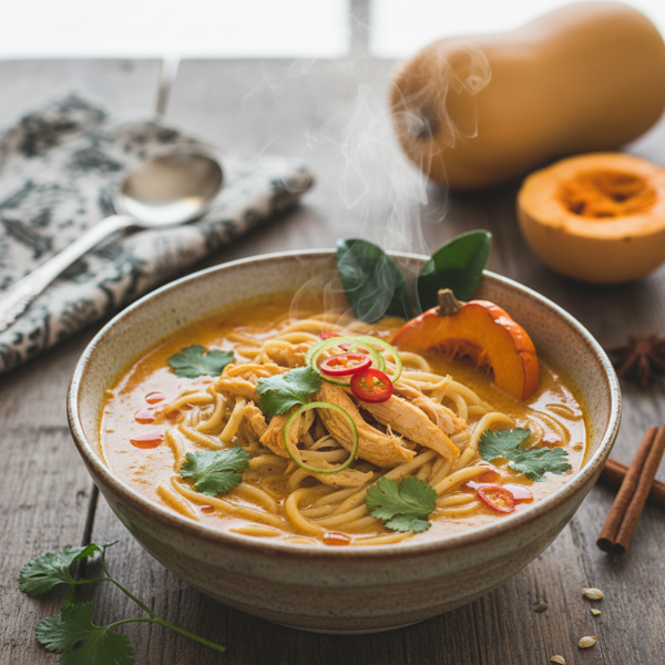 Creamy Pumpkin Laksa with Chicken recipe
