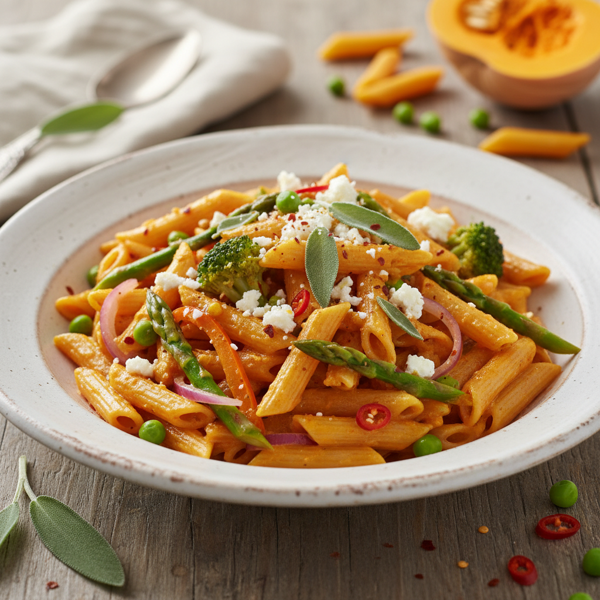 Creamy Pumpkin Penne Primavera recipe