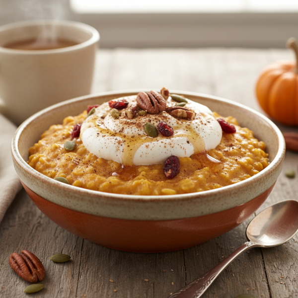 Creamy Pumpkin Spice Oatmeal Delight recipe