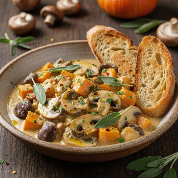 Creamy Pumpkin and Mushroom Delight recipe