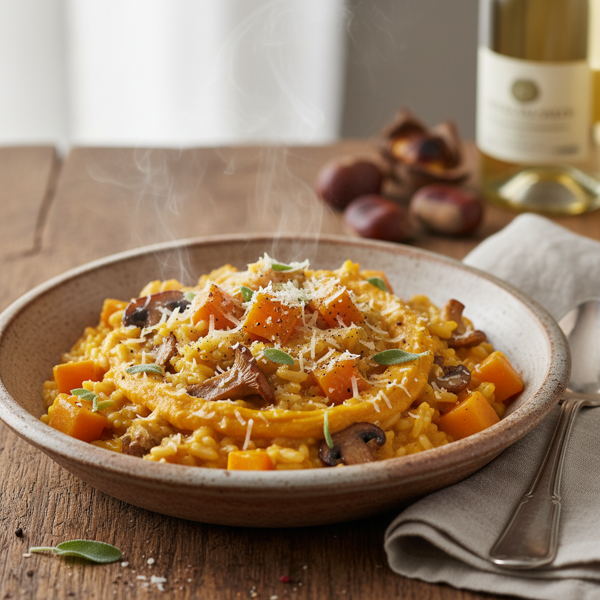 Creamy Pumpkin and Mushroom Risotto recipe