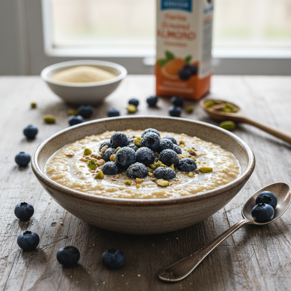 Creamy Quinoa Delight with Blueberries recipe