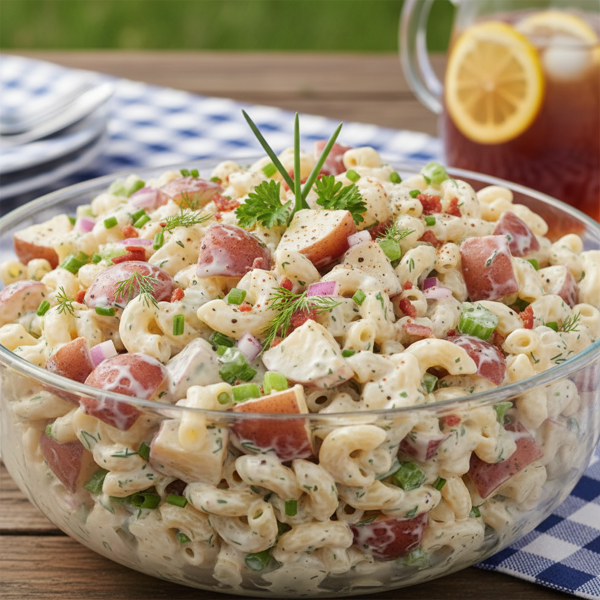 Creamy Ranch-Packed Potato and Macaroni Salad recipe