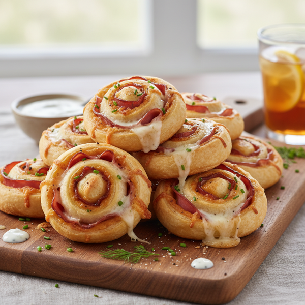 Creamy Ranch Ham & Cheese Pinwheels recipe