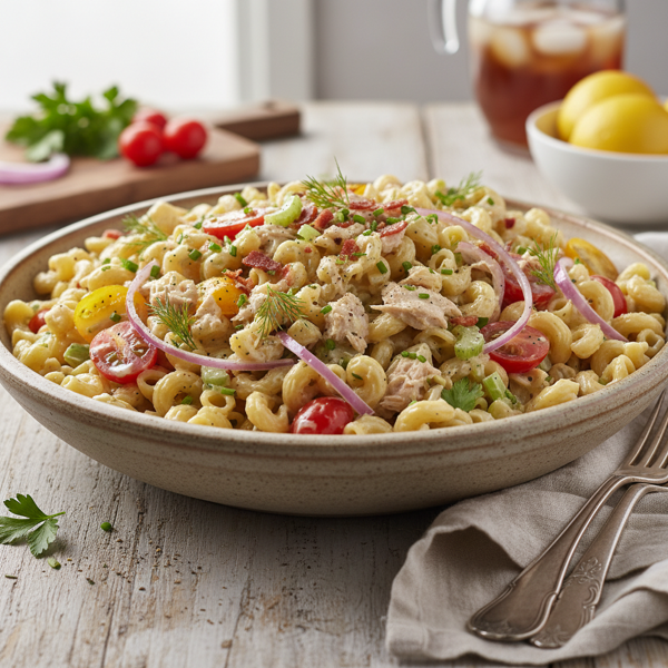 Creamy Ranch Tuna Pasta Salad recipe