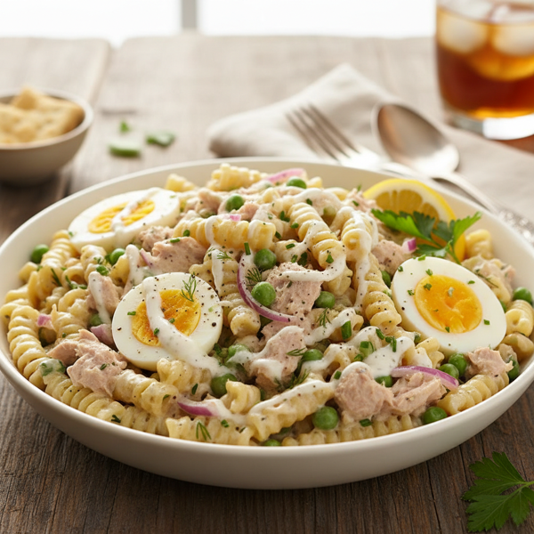 Creamy Ranch Tuna & Egg Pasta Delight recipe