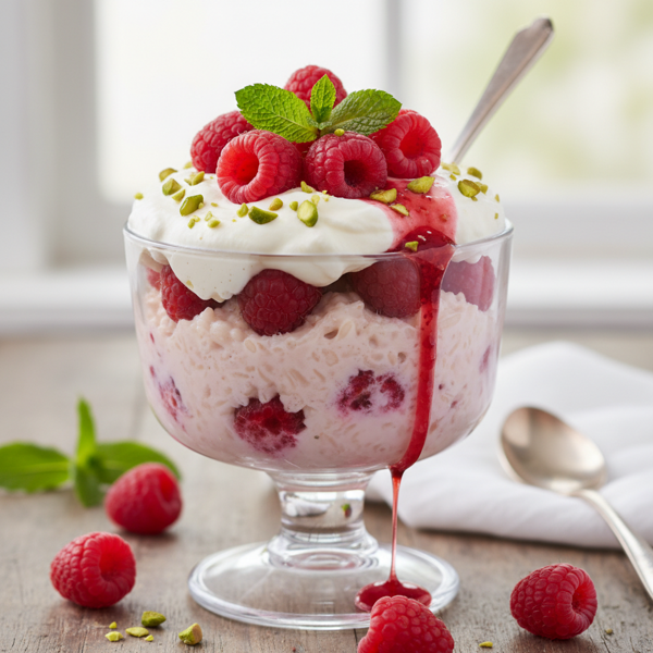 Creamy Raspberry Dessert Rice Salad recipe