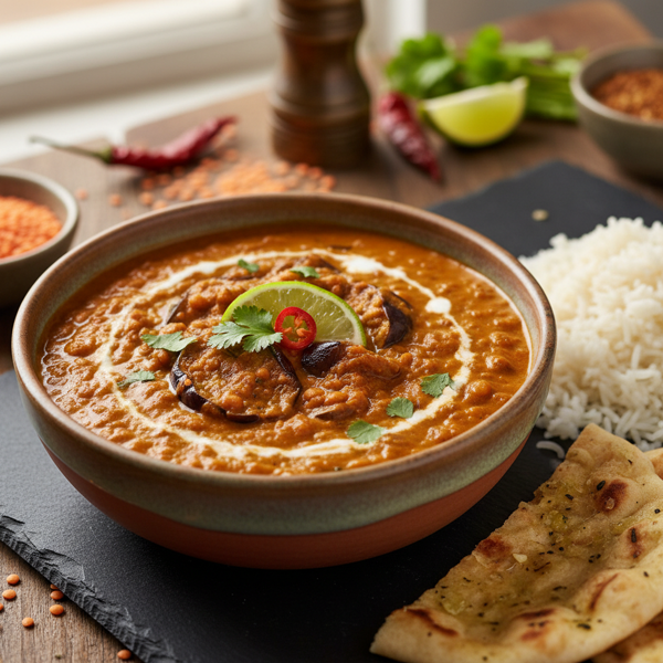 Creamy Red Lentil and Eggplant Curry recipe