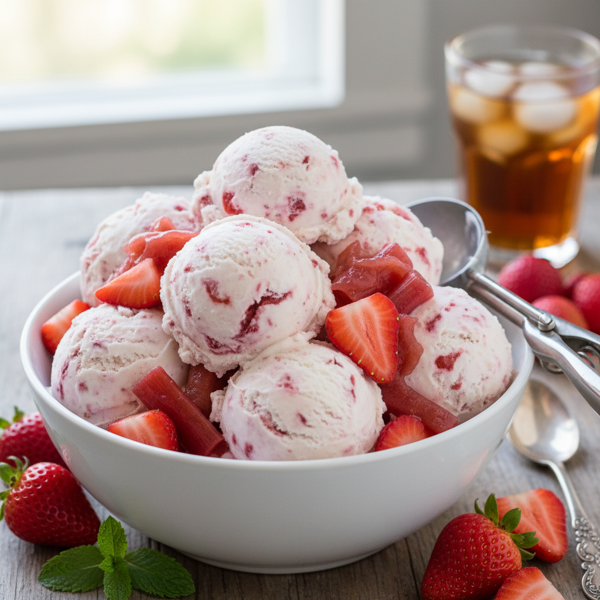 Creamy Rhubarb-Strawberry Dream Ice Cream recipe