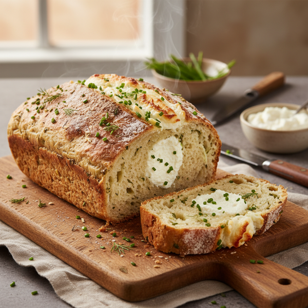 Creamy Ricotta and Chive Herb Bread recipe