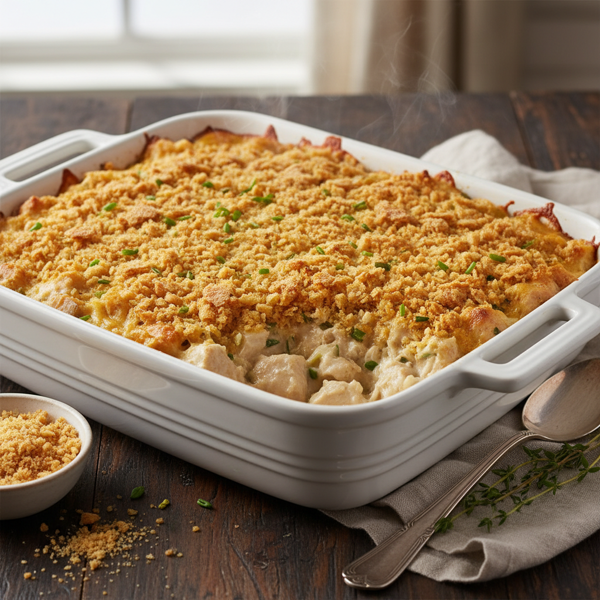 Creamy Ritz Cracker Chicken Bake recipe