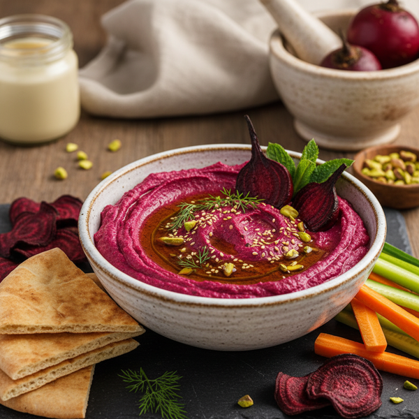 Creamy Roasted Beet and Tahini Dip recipe