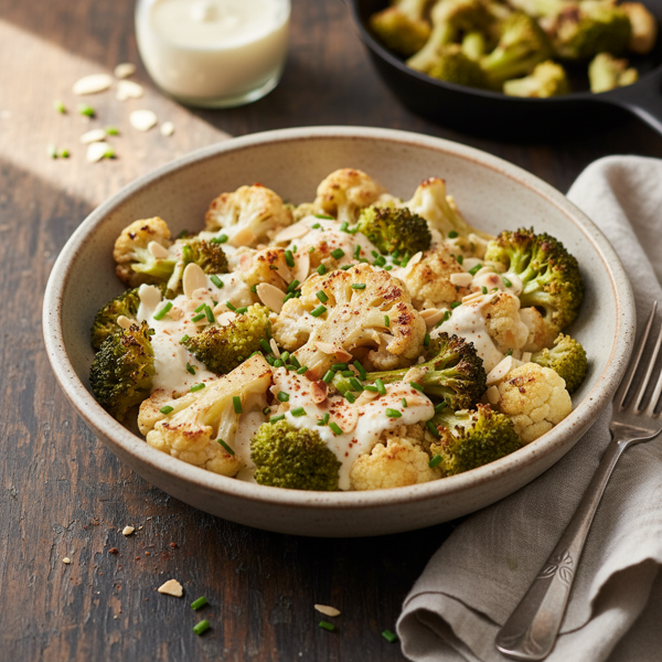 Creamy Roasted Cauliflower & Broccoli Delight recipe