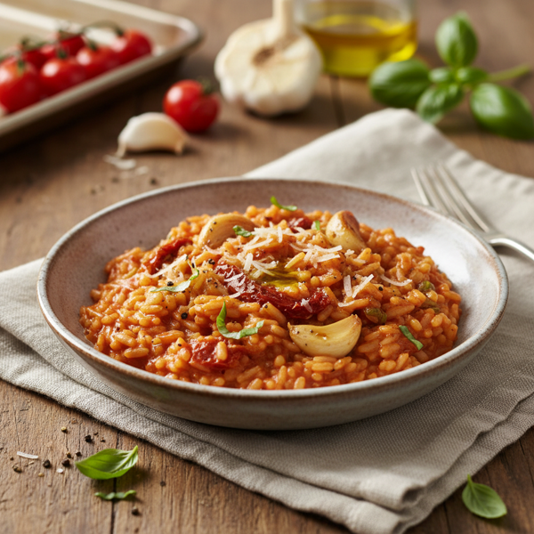 Creamy Roasted Garlic Tomato Risotto recipe