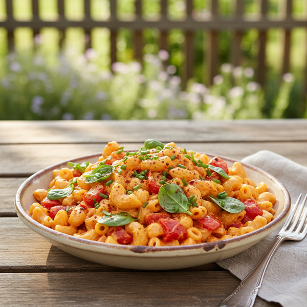 Creamy Roasted Pepper Macaroni Salad recipe