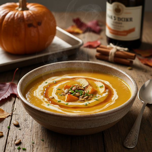 Creamy Roasted Pumpkin and Cider Soup recipe