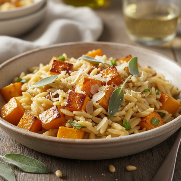 Creamy Roasted Squash & Orzo Delight recipe
