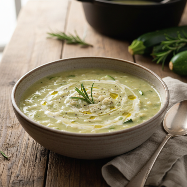 Creamy Rosemary Zucchini Rice Soup recipe