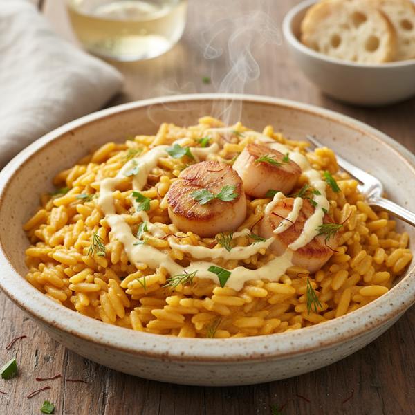 Creamy Saffron Orzo recipe