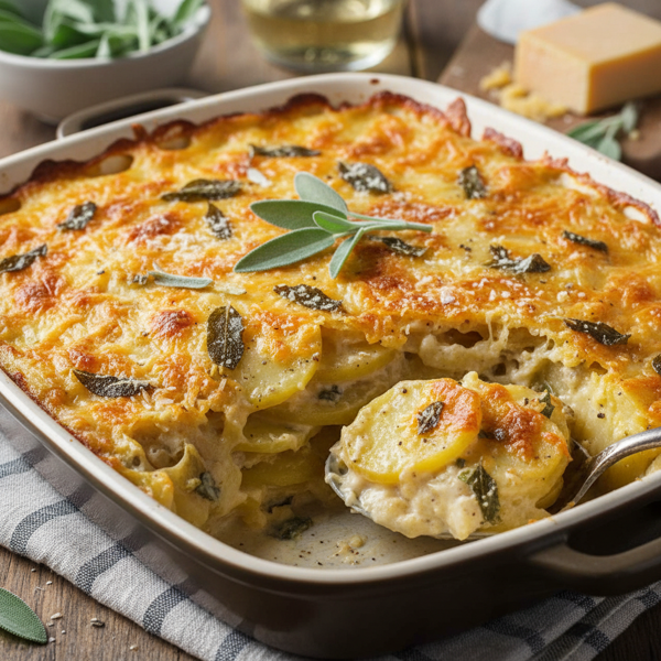 Creamy Sage & Cheddar Potato Bake recipe