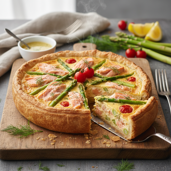 Creamy Salmon & Asparagus Custard Pie recipe